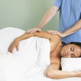 prenatal massage in side-lying position