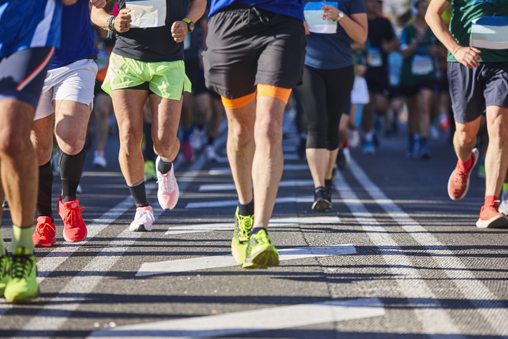 Runners on the street. Healthy lifestyle. Marathon. Athletics