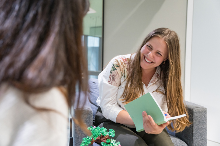 Young businesswomen in interview